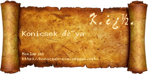Konicsek Éva névjegykártya